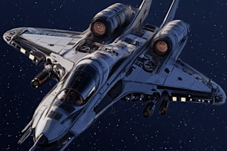create spaceship concept art for you