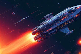 make a sci fi art, spaceship and illustration