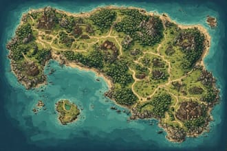 draw a fantasy map for your dnd campaign, rpg game, battle map, world map
