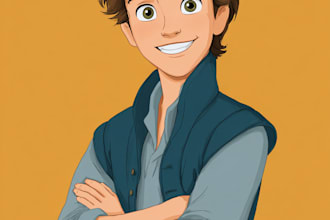 do a portrait in disney cartoon illustration for gift