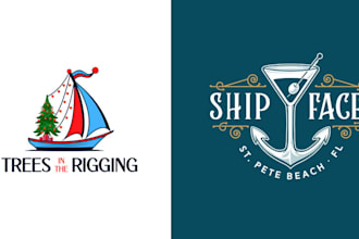 modern marine, ships, boats and yacht brands logo design