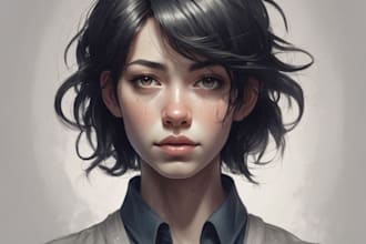 sketch a portrait of your oc in anime or manhwa style