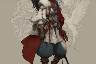 paint your dark fantasy dnd character illustration