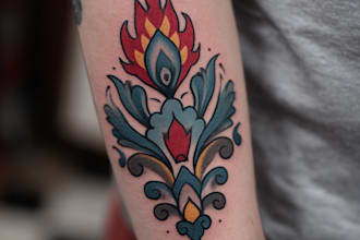 draw unique custom tattoo any tattoo design, tattoo artist