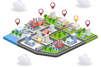 create 2d 3d isometric map illustration,site plan for rv park,resorts,campsites
