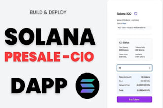 develop crypto token website, solana presale website with audit smart contract