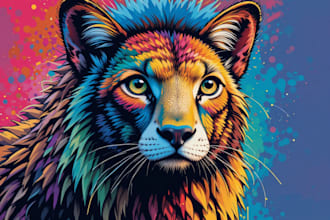 make animal illustration into pop art