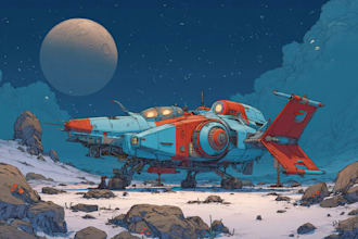 design spaceship, sci fi illustration and sci fi art