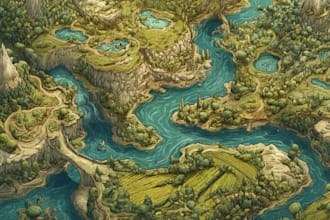 design fantasy map illustration isometric map, event