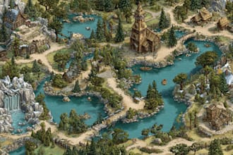 draw high quality professional fantasy map for dnd campaign