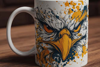 create an custom mug design or coffee mug design