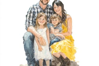 custom watercolor family portrait from photo
