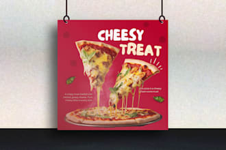design custom food poster for your restaurant or event