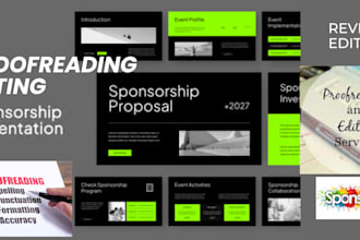proofread and edit sponsorship proposals and pitch decks for german market