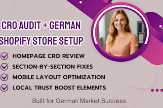 setup german shopify store, shopify cro for german market, homepage audit