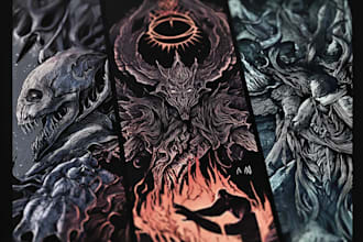 create dark fantasy art illustration for albums cover