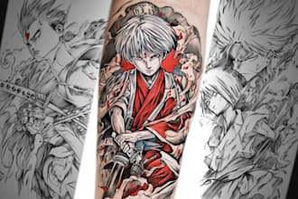 design custom realistic sleeve tattoo design, sleeve tattoo