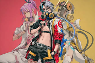 making anime, mecha, pop art ,fan art and original character