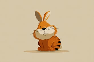 create cartoon vector animal in a simple style