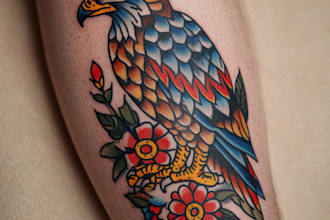 make dragon, wolf, floral, amazing tattoo design of my style