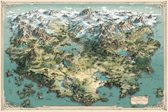 draw high quality professional fantasy map for dnd campaign,