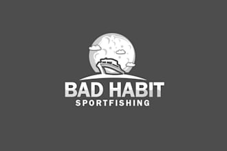 do a vintage fishing, hunting, mountain, and climbing logo