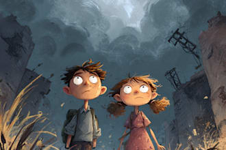 draw children original book cover design