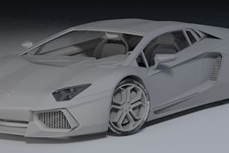 design realistic 3d car model for game 3d animation and 3d printing in blender