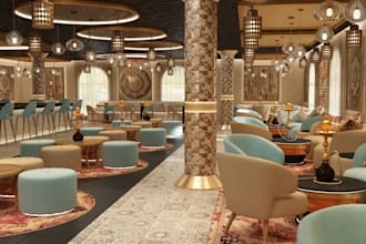 redesign 3d cafeteria, restaurant,nightclub bar, coffee shop, cafe lounge render