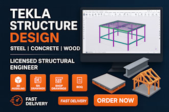 do structural design of steel, concrete or wood structures in tekla structure