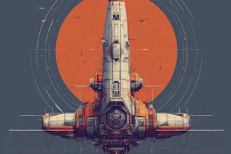design spaceship, sci fi illustration and sci fi art