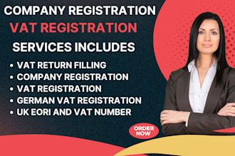 do vat and company registration for uk, germany, ireland, cyprus poland estonia