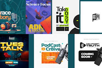 design podcast logo, music album cover art, mixtape or single song cover design