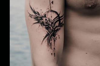 custom an abstract black tattoo design