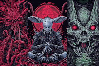 drawing dark art illustrations for tshirt design