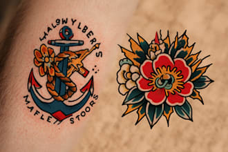 create awesome old school tattoo style design