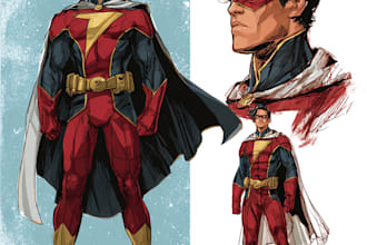 draw you a dc or marvel style comic book superhero character
