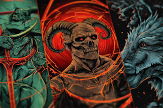 create badass dark art heavy metal illustration