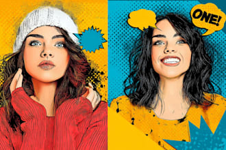 draw you as an amazing hero in pop art or comic style