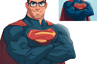 draw you a dc or marvel style comic book superhero or villain character