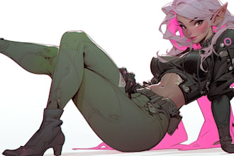 draw a reference sheet of you character in anime style