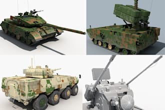 create custom 3d modeling of tanks, armored vehicle, rc bodies for 3d printing