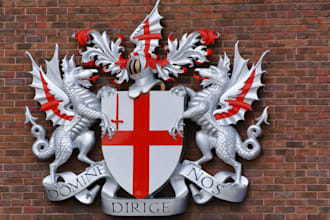 do creative modern minimalist arms heraldry logo design