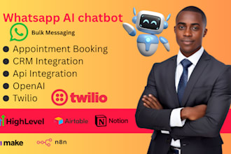 n8n whatsapp chatbot, whatsapp ai chatbot, bulk messaging, CRM api integration