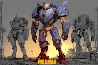 make your high quality mecha illustration for your