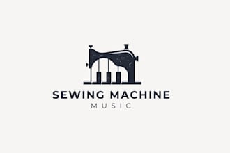 design outstanding stitching machine, bar vintage logo in 12 hours