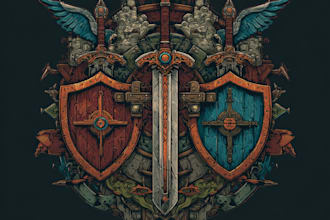 make medieval, fantasy, rpg gaming logo