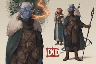 draw game character, original fantasy concept art