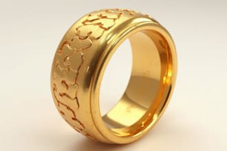 do gold 3d jewelry design, ring 3d model, pendant design, 3d print jewelry cad
