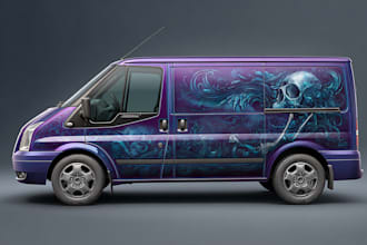 create vehicle wrap design, car wrap design, van wrap design